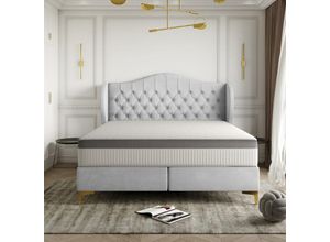 5905815183991 - Möbel Massives Bett mit Taschenmatratze und Kokosnuss legend Silber 140x200 cm - Kaiser 5905815183991 - Möbel Massives Bett mit Taschenmatratze und Kokosnuss legend Silber 140x200 cm - Kaiser