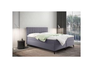 5905815184448 - Boxspringbett mit bettkasten und matratze Denver stoff Muna Grau 120x200 cm