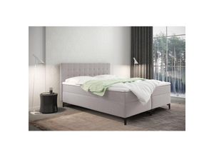 5905815184530 - Boxspringbett mit bettkasten und matratze Denver stoff Muna Marineblau 200x200 cm