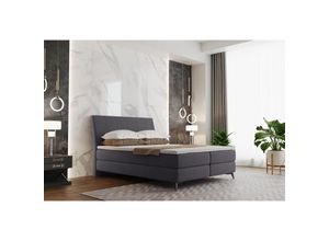 5905815185490 - Boxspringbett mit matratze und bettkasten Schlafbett aldik soff Sawana Graphit 140x200 cm