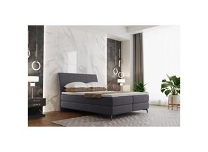 5905815185506 - Boxspringbett mit matratze und bettkasten Schlafbett aldik soff Sawana Graphit 160x200 cm