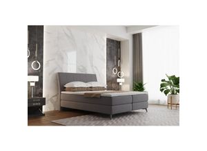5905815185520 - Boxspringbett mit matratze und bettkasten Schlafbett aldik soff Sawana Grau 140x200 cm