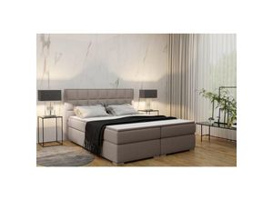 5905815185599 - Möbel Boxspringbett mit matratze und bettkasten Schlafbett Damalo Dunkelbeige 160x200 cm