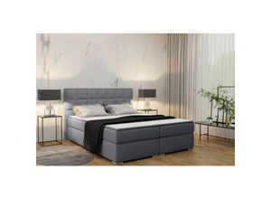 5905815185667 - Möbel Boxspringbett mit matratze und bettkasten Schlafbett Damalo Grau 180x200 cm - Kaiser