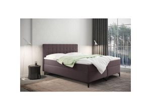 5905815186633 - Boxspringbett mit bettkasten und matratze Denver stoff Muna Braun 120x200 cm