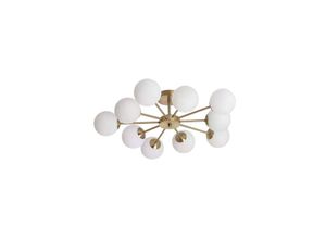 5905999633343 - Anhänger Deckenleuchte Gold Kronleuchter Glaskugeln 70CM Abruzzo Elegante 10x G9