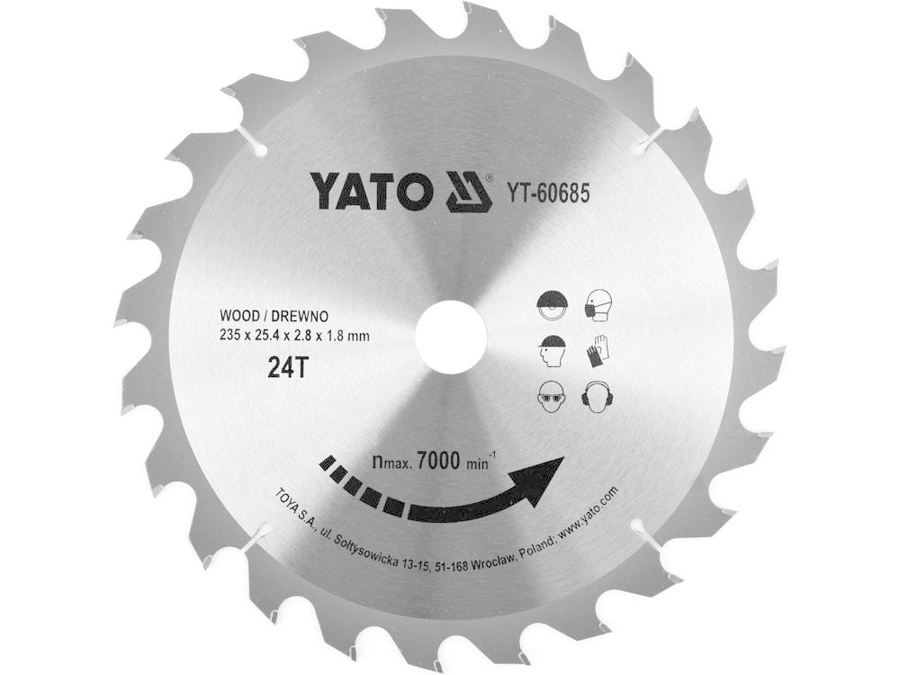 5906083052972 - Kreissägeblatt Ø235 mm - 24T - Innendurchmesser 254 mm - Yato 5906083052972 - Kreissägeblatt Ø235 mm - 24T - Innendurchmesser 254 mm - Yato
