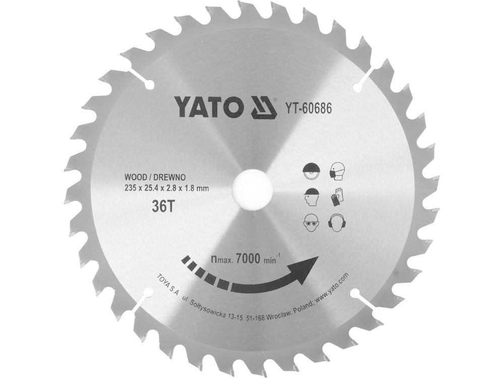 5906083052989 - Kreissägeblatt Ø235 mm - 36T - Innendurchmesser 254 mm - Yato