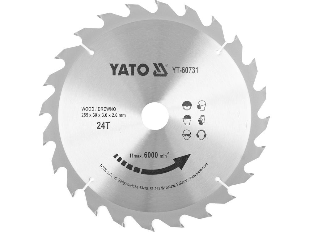 5906083053030 - Kreissägeblatt Ø255 mm - 24T - Innendurchmesser 30 mm - Yato