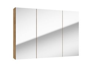 5906365425203 - Midyou Spiegelschrank  Eiche Craft Gold  Glas  4 Fächer  85x60x15 cm  Soft-Close-System  Badezimmer Badezimmerspiegel Spiegelschränke