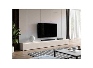 5906601404351 - TV-Kommode bargo 300 cm (3x100cm) TV-Schrank mit LED-Beleuchtung Beige - Furnix