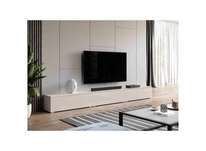 5906601404368 - Furnix - TV-Kommode bargo 300 cm (3x100cm) Lowboard ohne led Beige