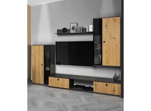 5906601405303 - FURNIX Mediawand Melides Wohnwand 4-teilig ohne LED 240 x 180 x 402 cm Matera Artisan