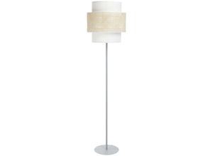 5906742022681 - DUMp-B-019sz Stehleuchte doblo PVC-Kunststoff mit Rattan und Dekor weiss beige 1xE27 40W H163cm Ø40cm mit Fußschalter - Bps Koncept