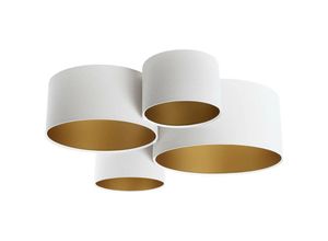 5906742022797 - 084-062 Plafond 4FLAME 4xE27 40W Velours auf PVC-Basis weiß gold H34cm B92cmx88cm dimmbar