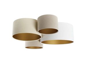 5906742022803 - 084-01-034 Plafond 4FLAME 4xE27 40W Velours auf PVC-Basis weiß creme beige gold H34cm B92cmx88cm dimmbar - Bps Koncept