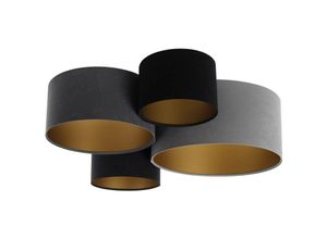 5906742022810 - 084-01-053 Plafond 4FLAME 4xE27 40W Velours auf PVC-Basis schwarz grau gold H34cm B92cmx88cm dimmbar - Bps Koncept