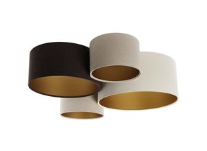 5906742022827 - 084-02-034 Plafond 4FLAME 4xE27 40W Velours auf PVC-Basis schwarz creme beige weiß gold H34cm B92cmx88cm dimmbar - Bps Koncept