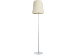 5906742023176 - 070p-B-224sz Stehleuchte boho 1xE27 40W Stoff strukturiert auf PVC-Kunststoff beige weiß H157cm Ø35cm mit Fußtrittschalter - Bps Koncept