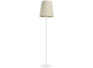 5906742023183 - 070p-B-224w Stehleuchte boho 1xE27 40W Stoff strukturiert auf PVC-Kunststoff beige weiß H157cm Ø35cm mit Fußtrittschalter - Bps Koncept