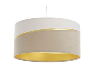 5906742023817 - 01A-018-30 Hängeleuchte swing Velourstoff auf PVC-Basis weiß creme gold 1xE27 40W H102 Ø30cm dimmbar - Bps Koncept