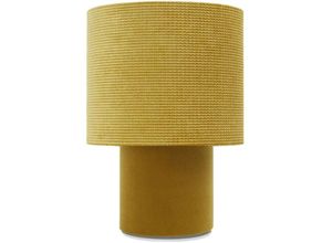 5906742025101 - 0E0s-M-005 Tischleuchte twist Velourss auf PVC-Basis gelb Senf 1xE27 40W H29 Ø20cm mit Schalter - Bps Koncept