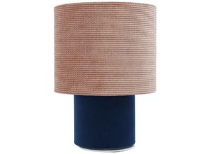 5906742025125 - 0E0s-M-007 Tischleuchte twist Velourstoff auf PVC-Basis rosa blau 1xE27 40W H29 Ø20cm mit Schalter - Bps Koncept