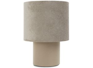 5906742025187 - 0E0s-M-013 Tischleuchte twist Velourss auf PVC-Basis creme 1xE27 40W H29 Ø20cm mit Schalter - Bps Koncept