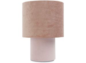 5906742025194 - 0E0s-M-014 Tischleuchte twist Velourstoff auf PVC-Basis rosa 1xE27 40W H29 Ø20cm mit Schalter - Bps Koncept