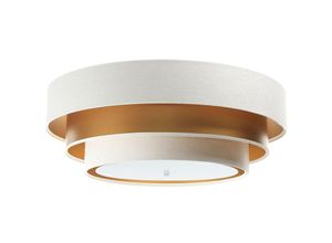 5906742027129 - 050-2EP-079 Deckenleuchte trinity 2xE27 40W Velours auf PVC-Kunststoff weiß creme gold H23cm Ø60cm dimmbar - Bps Koncept