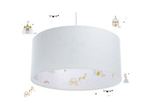 5906742028058 - F-520-30 Kinderzimmerlampe Hängeleuchte sweet dreams 1xE27 max40W Velours auf PVC-Basis mit Öko-Latexdruck weiß mehrfarbig H102cm Ø30cm dimmbar