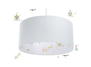 5906742028065 - F-520-40 Kinderzimmerlampe Hängeleuchte sweet dreams 1xE27 max40W Velours auf PVC-Basis mit Öko-Latexdruck weiß mehrfarbig H102cm Ø40cm dimmbar