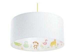 5906742028157 - F-570-50 Kinderzimmerlampe Hängeleuchte sweet dreams 1xE27 max40W Velours auf PVC-Basis mit Öko-Latexdruck weiß mehrfarbig H107cm Ø50cm dimmbar