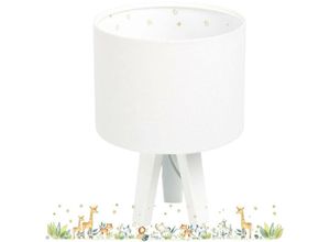 5906742028256 - Bps Koncept - 030-540-50 Kinderzimmerlampe Tischleuchte sweet dreams 1xE27 max40W Velours auf PVC-Basis mit Öko-Latexdruck weiß mehrfarbig H33cm