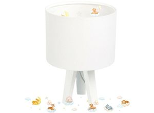 5906742028270 - Bps Koncept - 030m-540 Kinderzimmerlampe Tischleuchte sweet dreams 1xE27 max40W Velours auf PVC-Basis mit Öko-Latexdruck weiß mehrfarbig H33cm