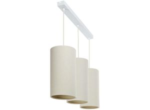 5906742029932 - 0T0-L3-001 Hängeleuchte boho elegant E27 3x40W Stoff strukturiert auf PVC-Kunststoff weiß H102cm Ø15cm dimmbar - Bps Koncept