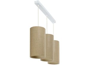 5906742029949 - 0T0-L3-002 Hängeleuchte boho elegant E27 3x40W Stoff strukturiert auf PVC-Kunststoff beige H102cm Ø15cm dimmbar - Bps Koncept