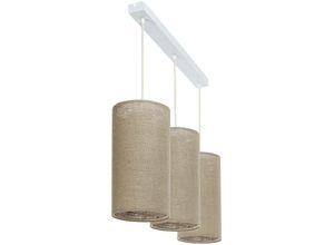 5906742029956 - 0T0-L3-003 Hängeleuchte boho elegant E27 3x40W Stoff strukturiert auf PVC-Kunststoff beige H102cm Ø15cm dimmbar - Bps Koncept