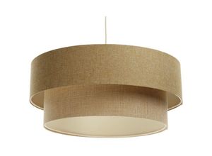 5906742030365 - 061-113-40 Hängeleuchte boho elegant E27 1x40W Stoff strukturiert auf PVC-Kunststoff braun beige creme H91cm Ø40cm dimmbar - Bps Koncept