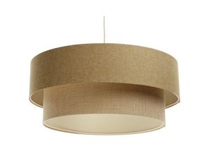 5906742030372 - 061-113-50 Hängeleuchte boho elegant E27 1x40W Stoff strukturiert auf PVC-Kunststoff braun beige creme H91cm Ø50cm dimmbar - Bps Koncept