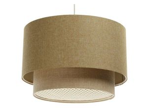 5906742030815 - Bps Koncept - 061-128-40 Hängeleuchte boho elegant E27 1x40W Stoff strukturiert auf PVC-Kunststoff mit Rattan Diffusor braun H96cm Ø40cm dimmbar