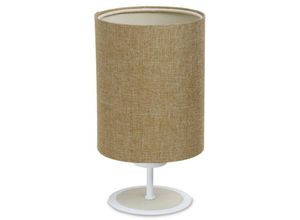 5906742032055 - 0E0s-Mb6-006 Tischleuchte boho E27 max1X60W Stoff strukturiert auf pp Kunststoff Mustard beige H29cm Ø15cm mit Schiebeschalter - Bps Koncept