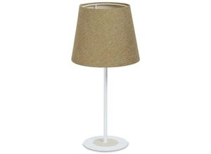 5906742032130 - 070s-Mb1-006 Tischleuchte boho E27 max1X60W Stoff strukturiert auf pp Kunststoff Mustard beige H40cm Ø18cm mit Schiebeschalter - Bps Koncept