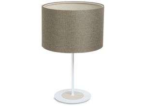 5906742032185 - 0E0s-Mb3-007 Tischleuchte BOHO E27 max1X60W Stoff strukturiert auf PP Kunststoff Vintage braun beige H41cm Ø25cm mit Schiebeschalter