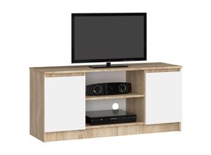 5907504381930 - Abamihome - Fernsehkommode K-120 | ein offenes Regalfach | 2 Ablagen mit Türen links und rechts | H55 x B120 x T40 cm | Gewicht 30 kg | Gewicht 30 kg