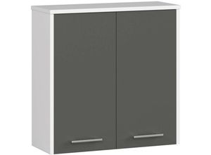 5907504384283 - Hängender Badezimmerschrank fin W60 2D 2-türig B60 x H60 x T225 cm Gewicht 18 kg | Weiß Graphitgrau - Akord