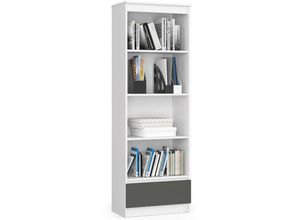 5907504384313 - Büro-Bücherregal 60 cm 1 Schublade 4 Regale | Möbel stehen für Dokumente Bücher für ein Schlafzimmer Arbeitszimmer Wohnzimmer Schrank | 60x35x180 |