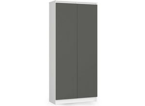 5907504384382 - Akord - Büro-Bücherregal Kleiderschrank clp 80 cm | 8 Einlegeböden und 2 Türen | Bücherregal für Schrank Wohnzimmer Schlafzimmer | Minimalistisch |