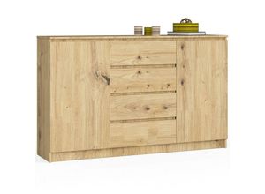 5907504384535 - Akord - Kommode k 160 cm | 4 Schubladen und 2 Türen | für Wohnzimmer Schlafzimmer Schrank Wohnzimmer | Modernes Funktionelles Design | 16mm