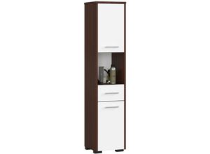 5907504389172 - Abamihome - Badezimmer-Hochschrank schränke | badezimmer kommode |2D1SZ1WN B30 x H140 x T30 cm Gewicht 25 kg | 2 Ablagen mit Türen (je oben und